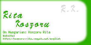rita koszoru business card